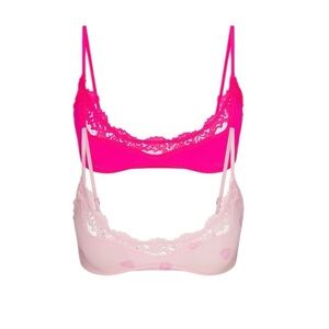 NWOT Skims Fits Everybody Lace Scoop Bralette 2-Pack SOLD OUT Size Large